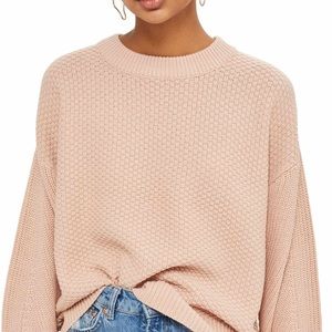 Beautiful pink topshop sweater, wide sleeve detail